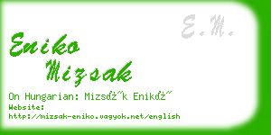 eniko mizsak business card